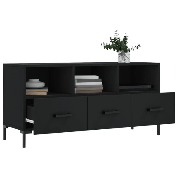 vidaXL TV Cabinet Black 102x36x50 cm Engineered Wood