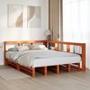 vidaXL Bookcase Bed without Mattress Wax Brown 135x190cm Solid Wood Pine