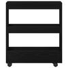 vidaXL Narrow Storage Trolley Black Oak 60 x 18 x 70 cm