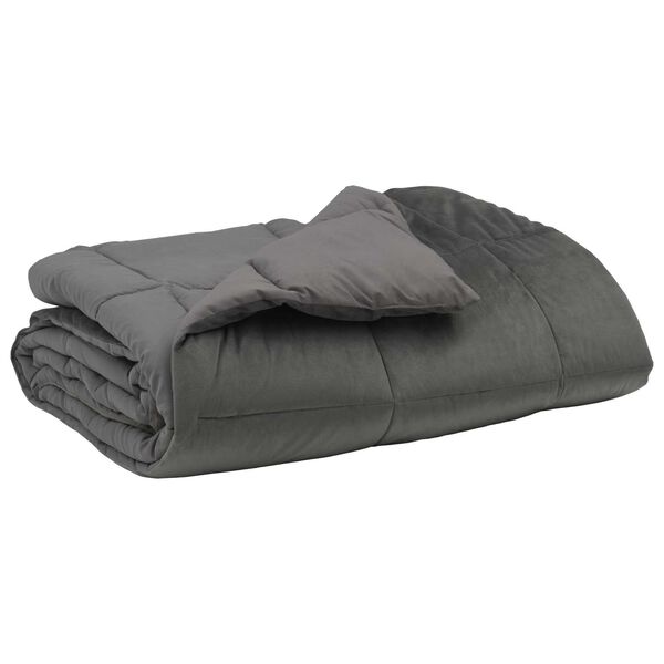 vidaXL Full Year Duvet Quilted Light Grey 200 x 220 cm Microfiber