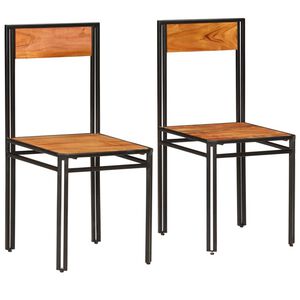 vidaXL Dining Chairs 2 pcs Solid Acacia Wood
