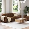vidaXL Sofa 2 pcs Brown 221 x 80 x 80 cm Fabric