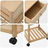 vidaXL Kitchen Trolley with Wheels Natural 37 x 36 x 80 cm Bamboo