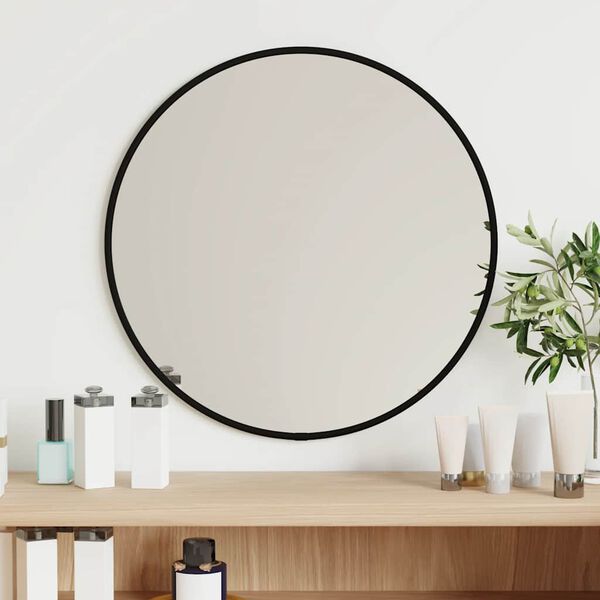 vidaXL Wall Mirror Black &Oslash; 40 cm Round