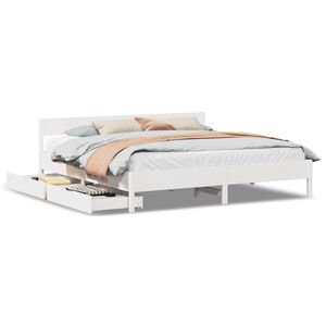 vidaXL Bed Frame without Mattress White 160x200 cm Solid Wood Pine