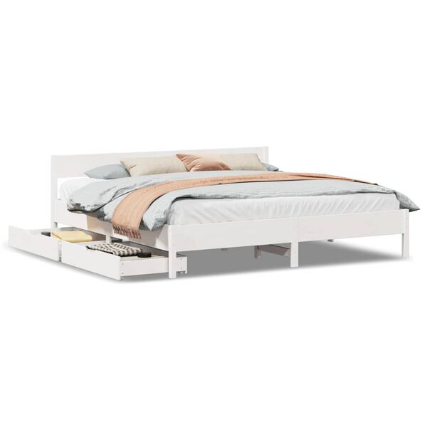 vidaXL Bed Frame without Mattress White 160x200 cm Solid Wood Pine