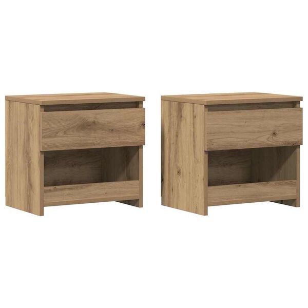 vidaXL Bedside Cabinets 2 pcs Artisan Oak 40x30x39 cm Engineered Wood