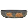 vidaXL Countertop Basin Grey and Black Oval 59x40x14 cm Ceramic