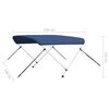 vidaXL 2 Bow Bimini Top Navy Blue 150x120x110 cm