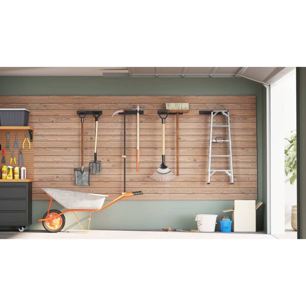vidaXL Garden Tool Storage Racks Wall Mounted 4 pcs Black&nbsp;Steel
