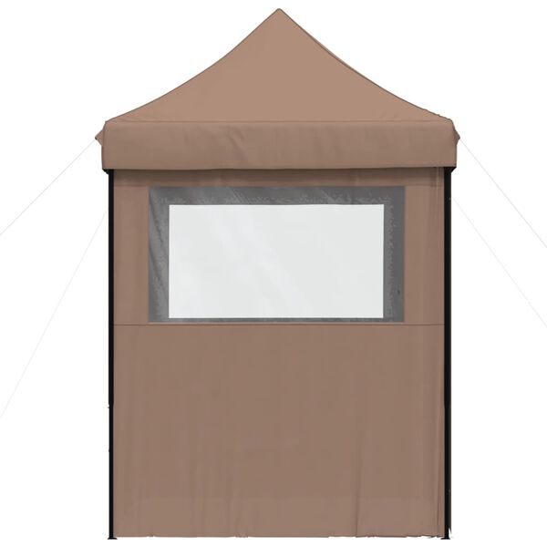 vidaXL Foldable Party Tent Pop-Up with 4 Sidewalls Brown