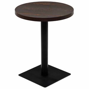 vidaXL Bistro Table | Dark Ash | MDF and Steel | 60 x 75 cm | Simplistic