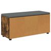 vidaXL Hall Bench with Cushion with Door Smoked Oak 100 x 38 x 46 cm