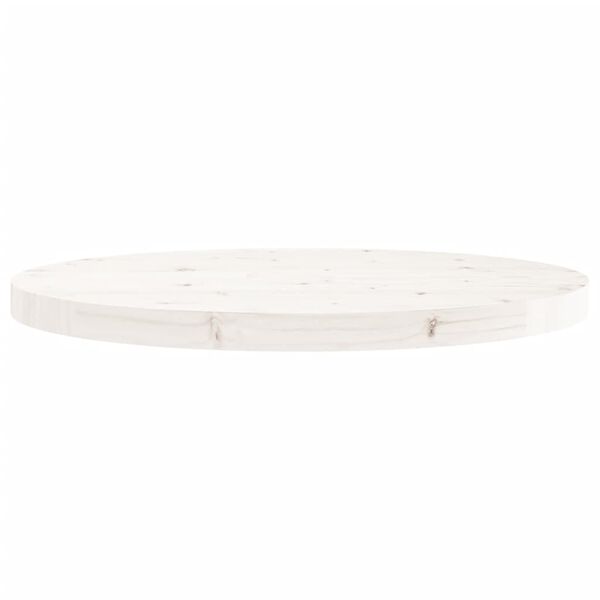 vidaXL Table Top Round White &Oslash;60x3 cm Solid Wood Pine