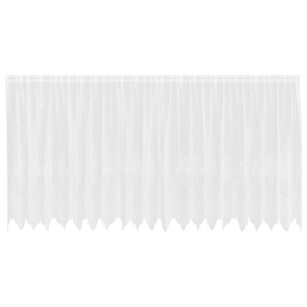 vidaXL Lace Curtain with Curtains Floral White 180 x 500 cm Polyester
