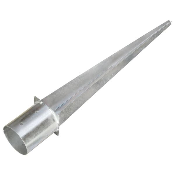 vidaXL Ground Spikes 2 pcs Silver 12x91 cm Galvanised Steel