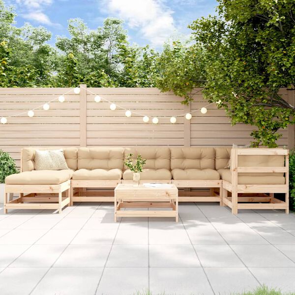 vidaXL 8 Piece Garden Lounge Set Solid Wood Pine