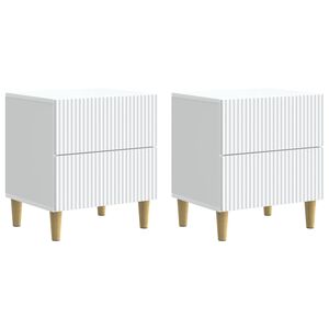 vidaXL Bedside Cabinet 2 pcs White 43 x 34.5 x 48 cm Engineered Wood