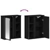 vidaXL Bathroom Wall Cabinet with Mirror Black Oak 50x21x60 cm