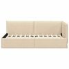 vidaXL Corner Bed Frame with Headboard Cream 90 x 200 cm Fabric
