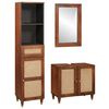 vidaXL Bathroom Cabinet 3 pcs Brown and Black Solid Mango Wood