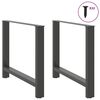 vidaXL Dining Table Legs Anthracite 2 pcs 90x(72-73) cm Steel