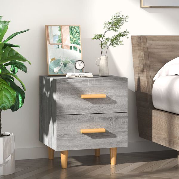 vidaXL Bed Cabinet Grey Sonoma 40x35x47.5 cm