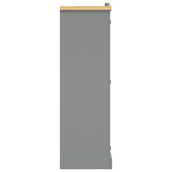 vidaXL Wardrobe Mexican Pine Corona Range 2 Doors Grey