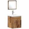 vidaXL Bathroom Furniture Set with Door 3 pcs Old Wood Engineered Wood