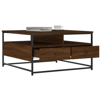 vidaXL Coffee Table Brown Oak 80x80x45 cm Engineered Wood