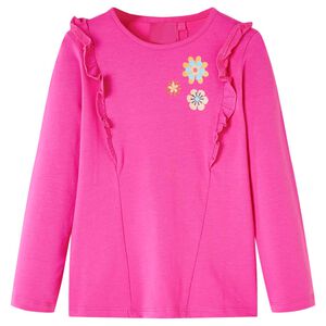 vidaXL Kids' T-shirt with Long Sleeves Dark Pink 104
