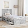 vidaXL Bed Frame with Drawer Concrete Grey 100 x 200 cm Engineer Wood