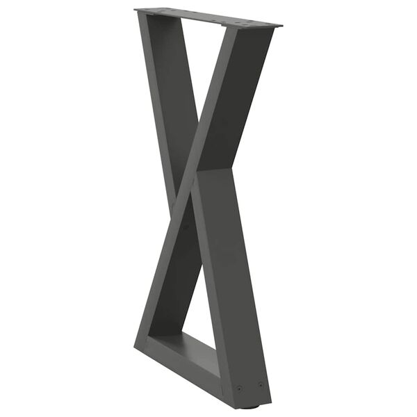 vidaXL Dining Table Legs 2 pcs Anthracite 50x(72-73.3) cm Steel
