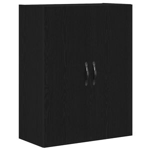 vidaXL Wall-mounted Cabinet Wall-mounted Black Oak 69.5 x 34 x 180 cm