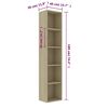 vidaXL Book Cabinet Sonoma Oak 40x30x189 cm Engineered Wood