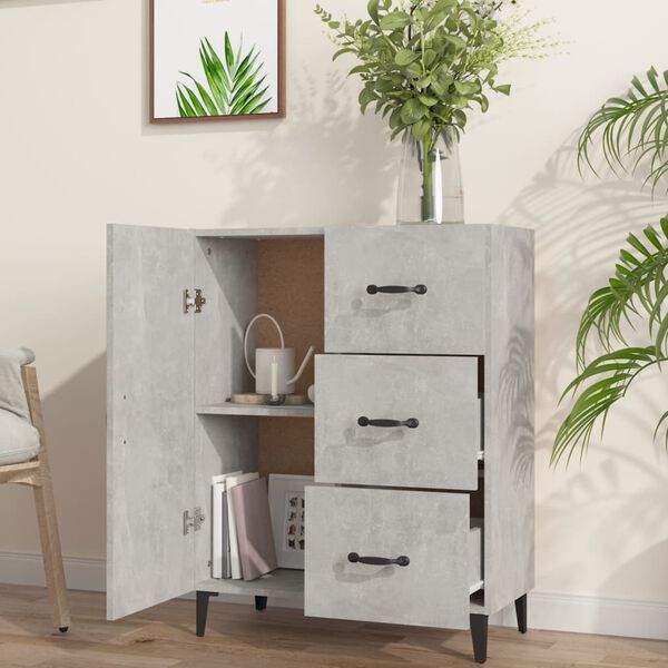 vidaXL Sideboard Concrete Grey 69.5x34x90 cm Engineered Wood