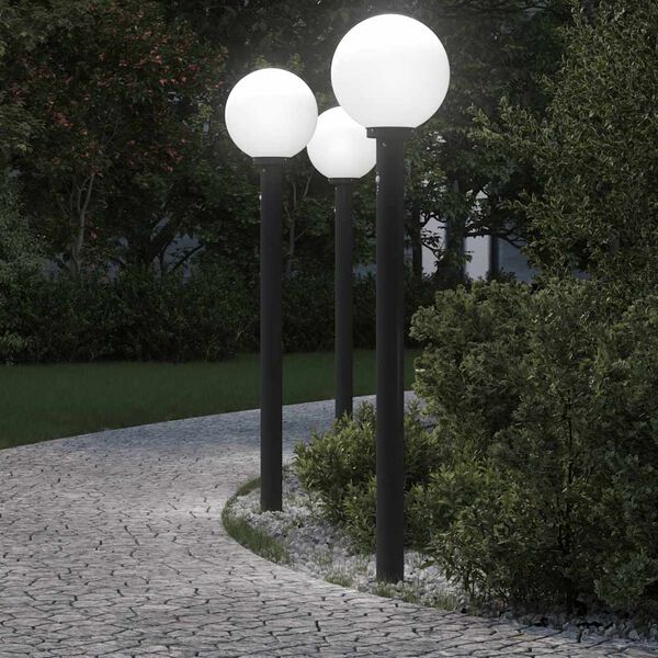 vidaXL Bollard Lights with Sensor 3 pcs 120 cm Black IP44