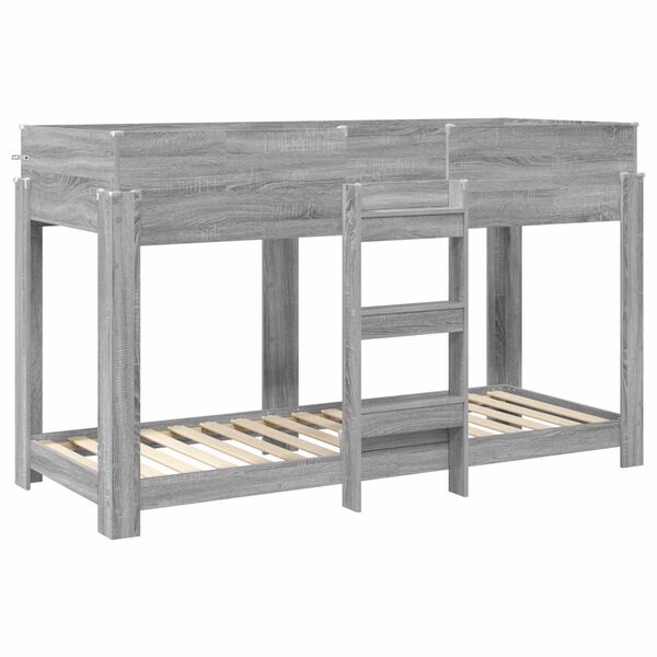 vidaXL Bunk Bed for Kids Grey Sonoma 80 x 190 cm Engineered Wood