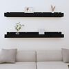 vidaXL Wall Shelves 2 pcs Black 110x12x9 cm Solid Wood Pine