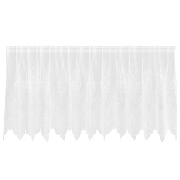 vidaXL Lace Curtain with Curtains Floral White 80 x 300 cm Polyester