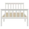 vidaXL Bed Frame without Mattress White Solid Pine Wood 100x200 cm