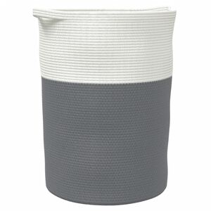 vidaXL Storage Basket Grey and White &Oslash;49x65 cm Cotton