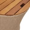 vidaXL Garden Side Tables 2 pcs with Wooden Top Beige Poly Rattan