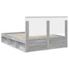 vidaXL Bed Frame Grey Sonoma 150 x 200 cm Solid Pine Wood