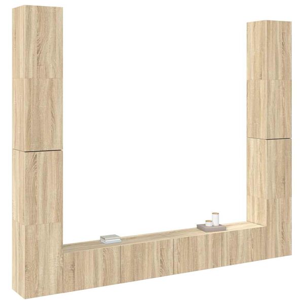 vidaXL 6 Piece TV Cabinet Set Sonoma Oak Engineered Wood