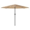 vidaXL Garden Parasol with Steel Pole Brown 388x388x248 cm