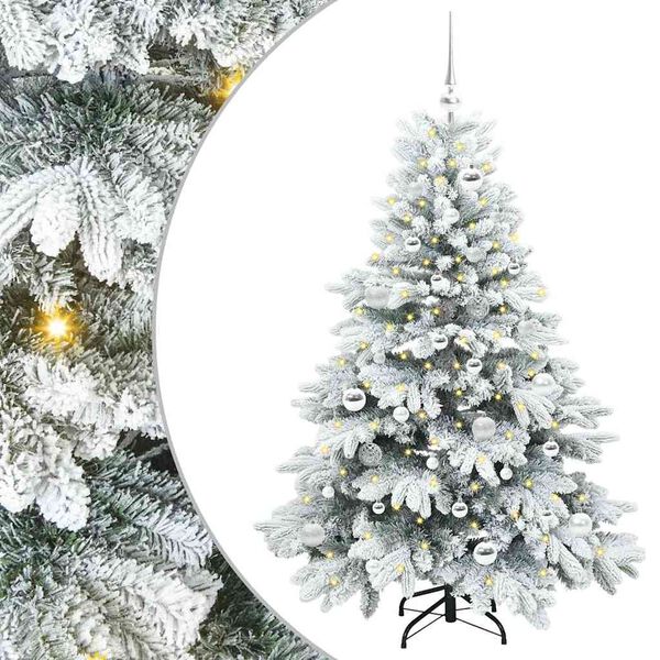 vidaXL Artificial Christmas Tree with 150 LEDs White 150 cm PE and PVC