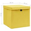 vidaXL Storage Boxes with Covers 10 pcs 28x28x28 cm Yellow