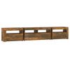 vidaXL TV Cabinet with LED Lights Smoked Oak 210x35x40 cm