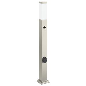 vidaXL Bollard Light with Sensor&Outlet 80 cm Stainless Steel IP44